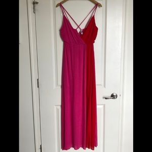 Red & Pink maxi dress